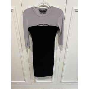 Kamali Kulture Colorblock Bodycon Dress Cutout Stretch Knit Seductive Designer